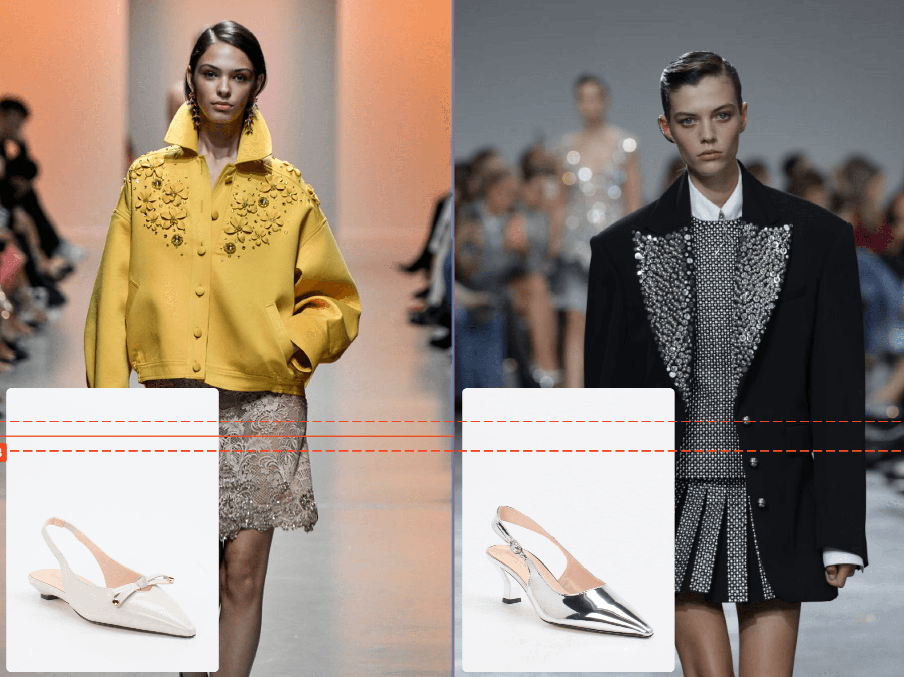 Diese Saison trifft feminine Sinnlichkeit auf dekorative Highlights:
Figurbetonte Schnitte, edle Stoffe und verspielte Details prägen den femininen Look der Saison – modern interpretiert mit sportiven Akzenten. hero image